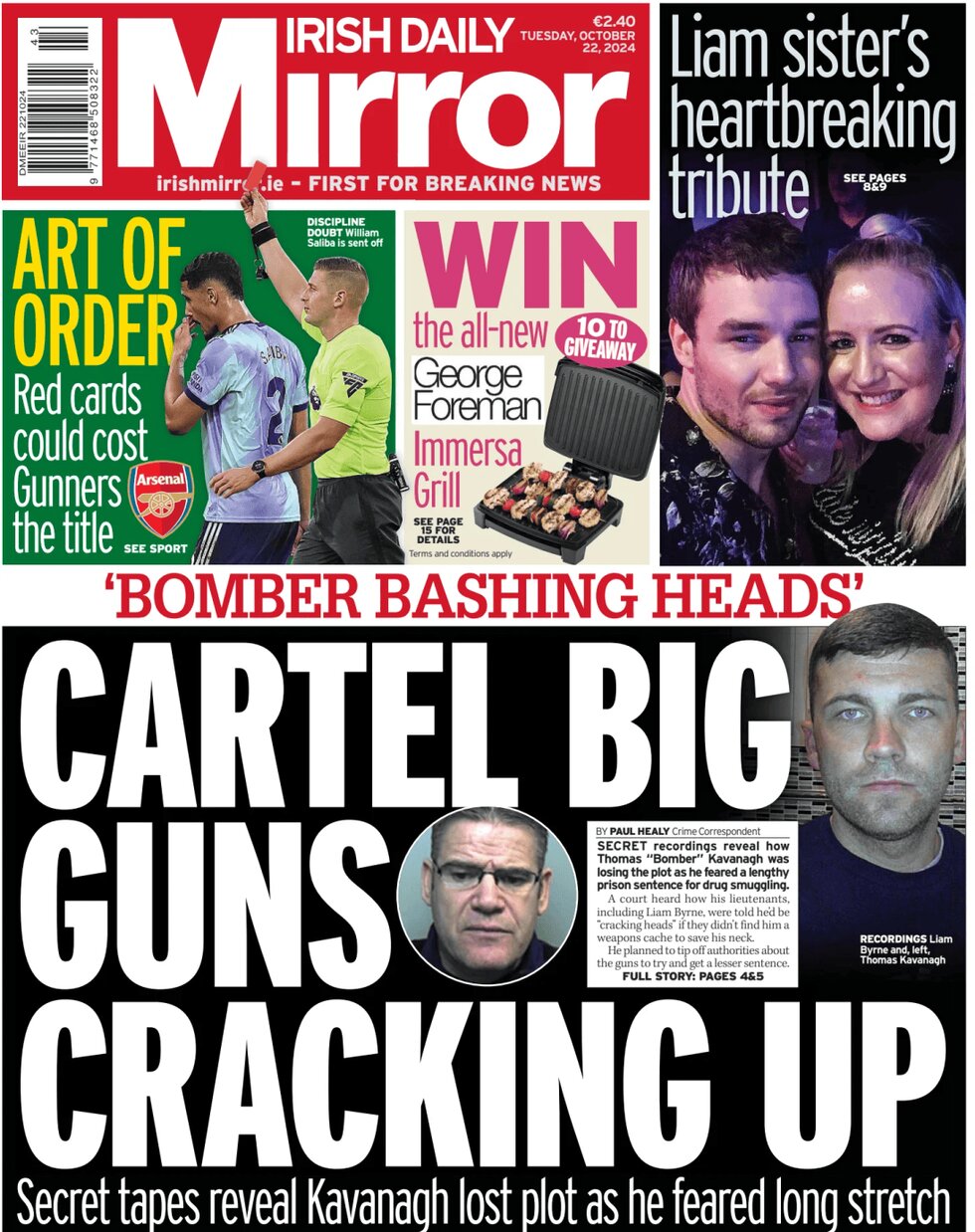 Irish Daily Mirror - Front Page - 10/22/2024