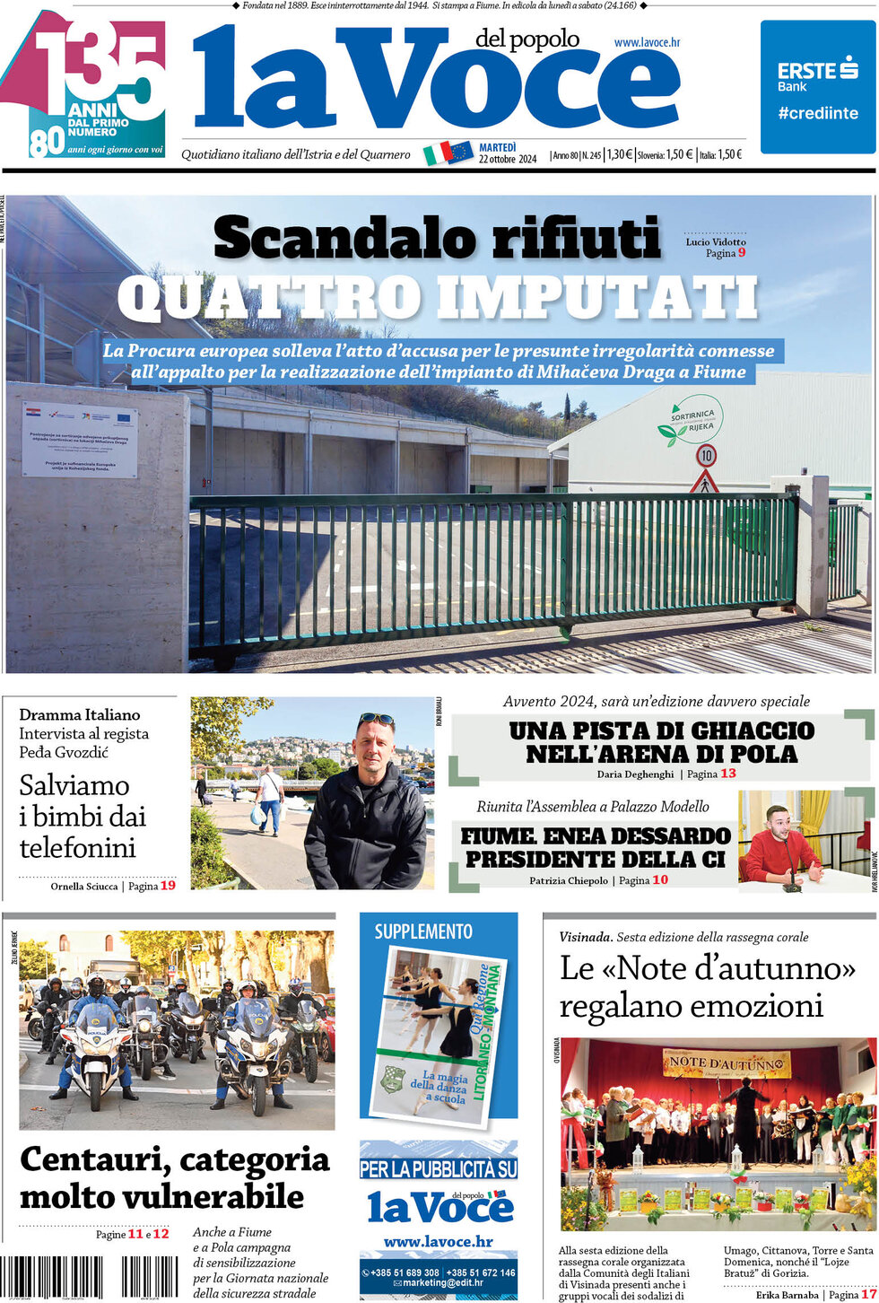 La Voce del popolo - Front Page - 10/22/2024