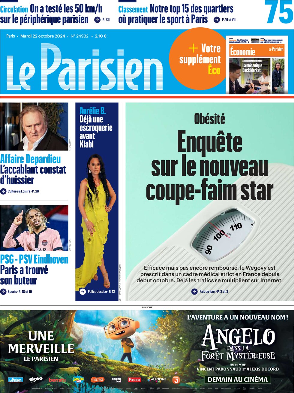 Le Parisien - Front Page - 10/22/2024