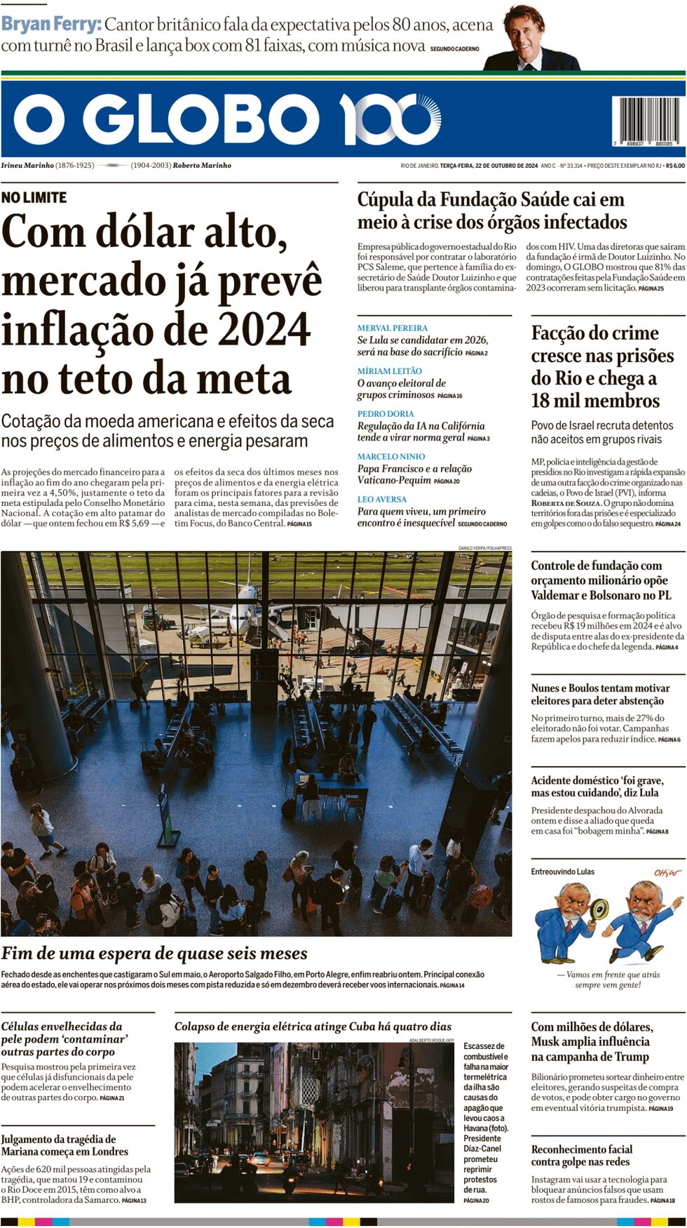 O Globo - Front Page - 10/22/2024