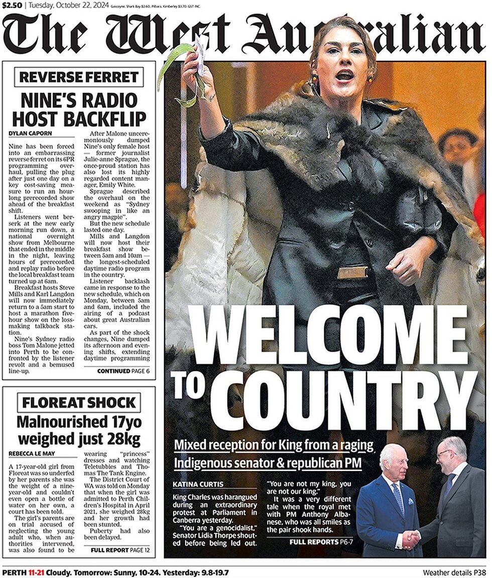 The West Australian - Front Page - 10/22/2024