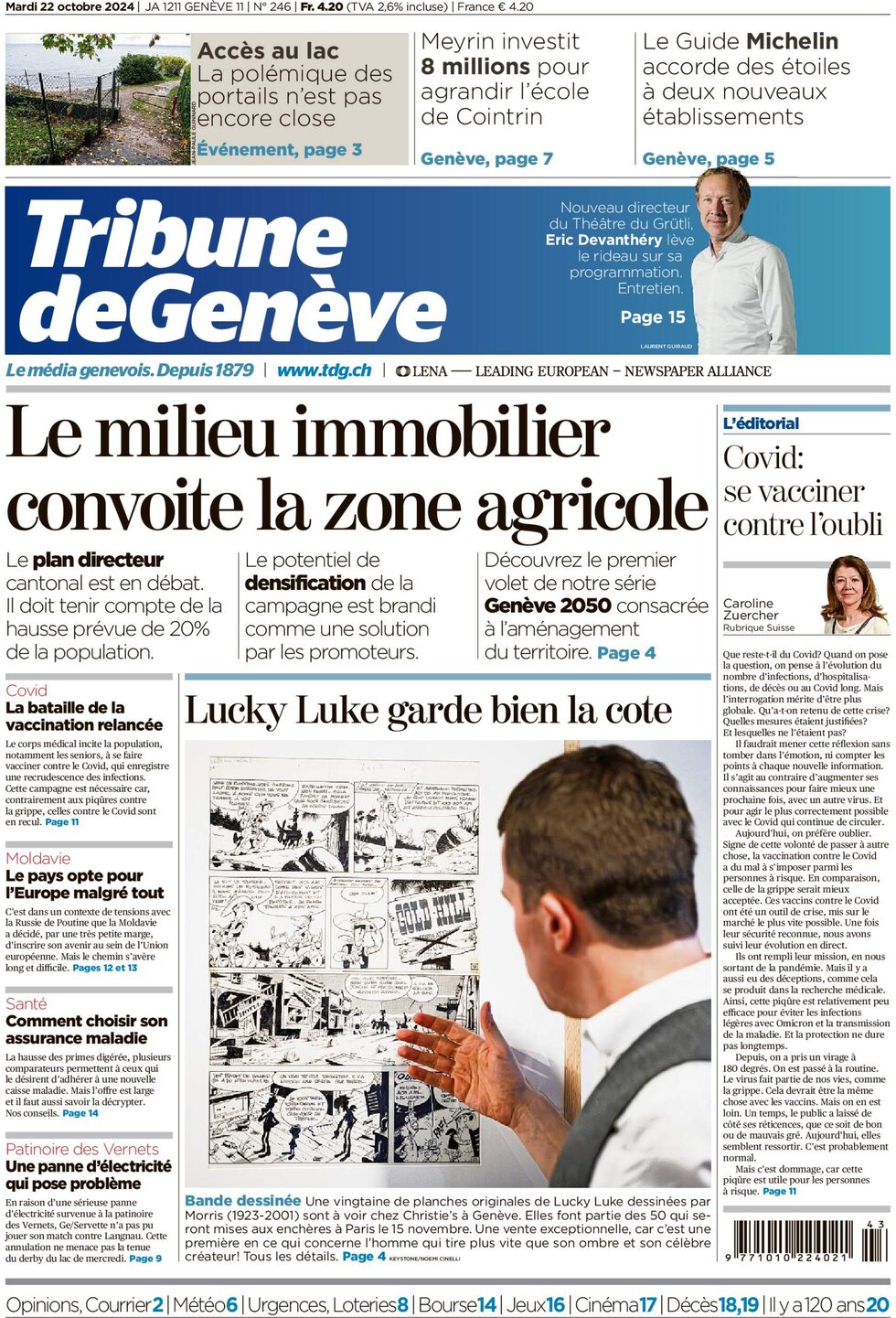 Tribune de Genève - Front Page - 10/22/2024