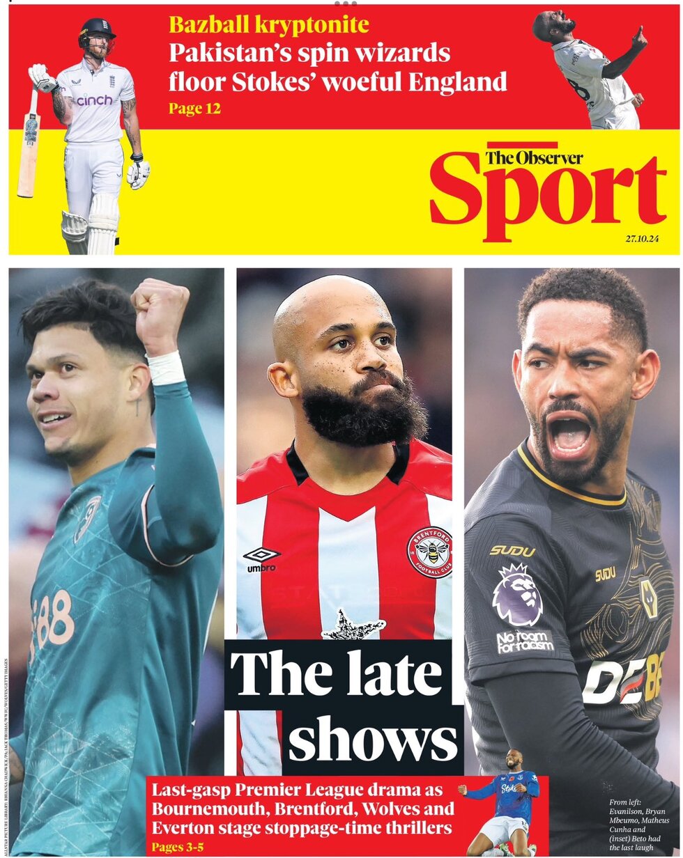 The Observer Sport - Cover - 10/27/2024