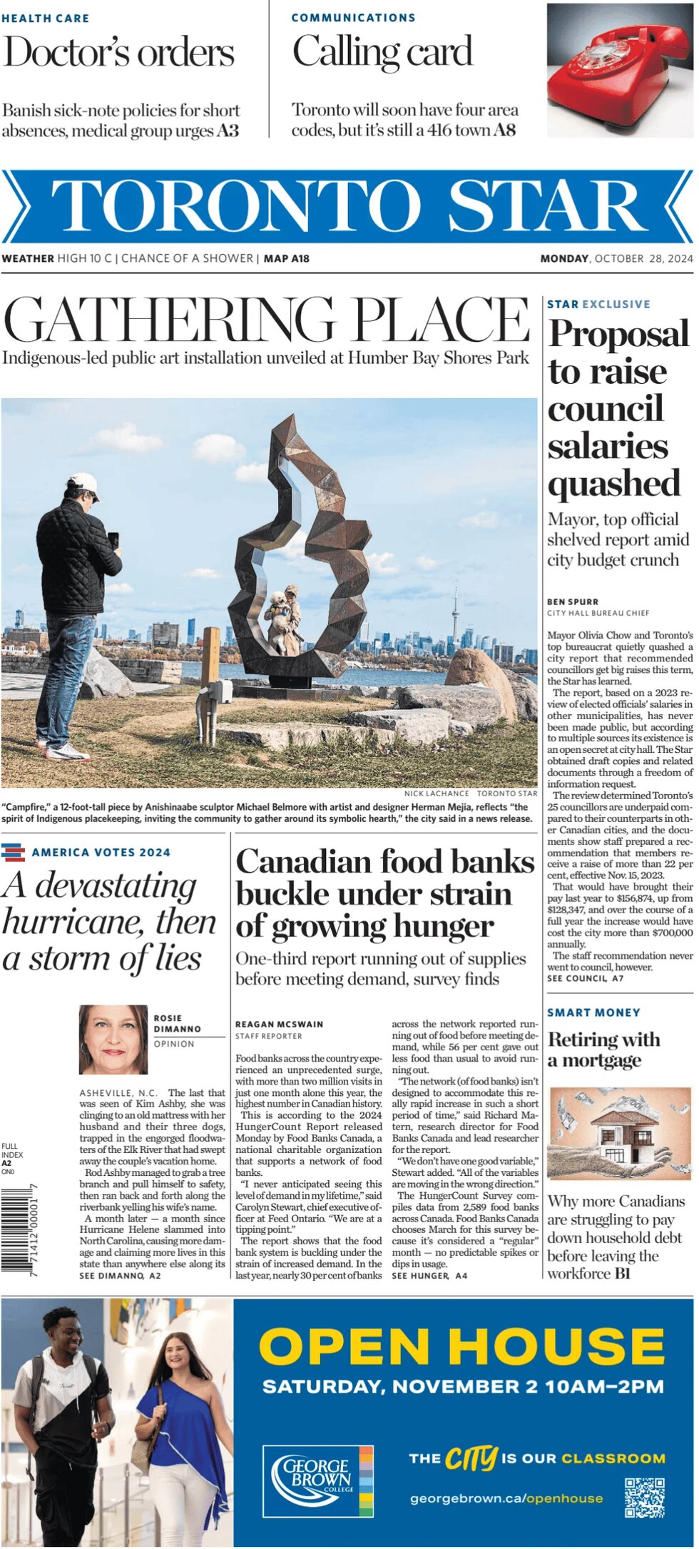 Toronto Star - Front Page - 10/28/2024