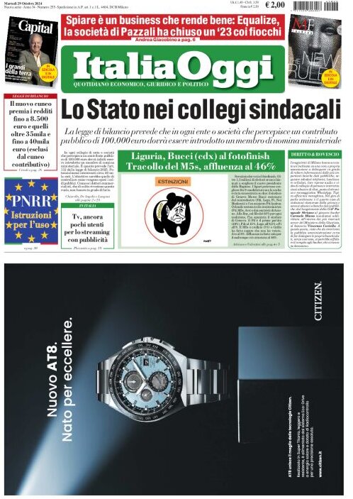 ItaliaOggi - Front Page - 10/29/2024