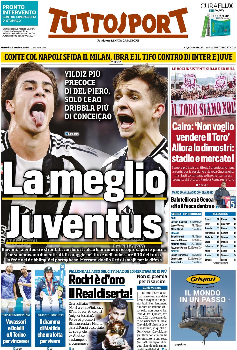 Tuttosport - Front Page - 10/29/2024