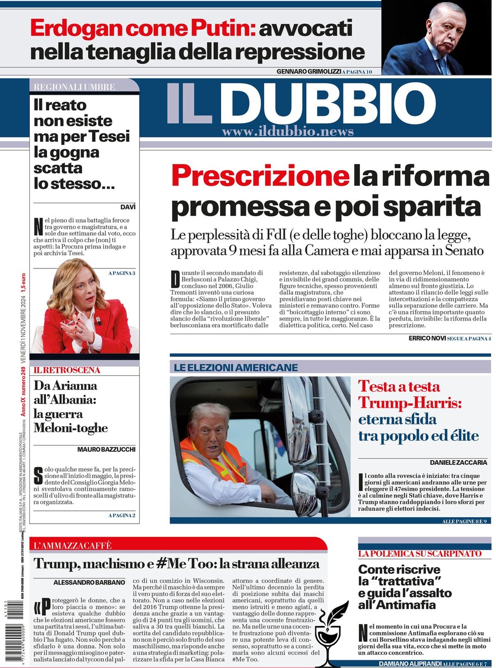 Il Dubbio - Front Page - 11/01/2024