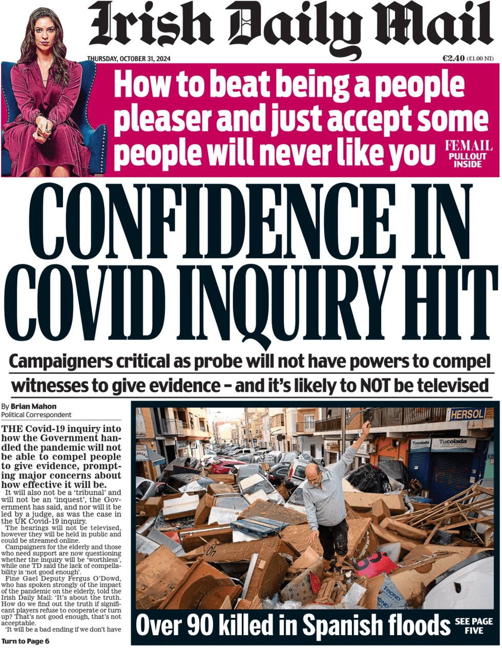 Irish Daily Mail - Front Page - 10/31/2024