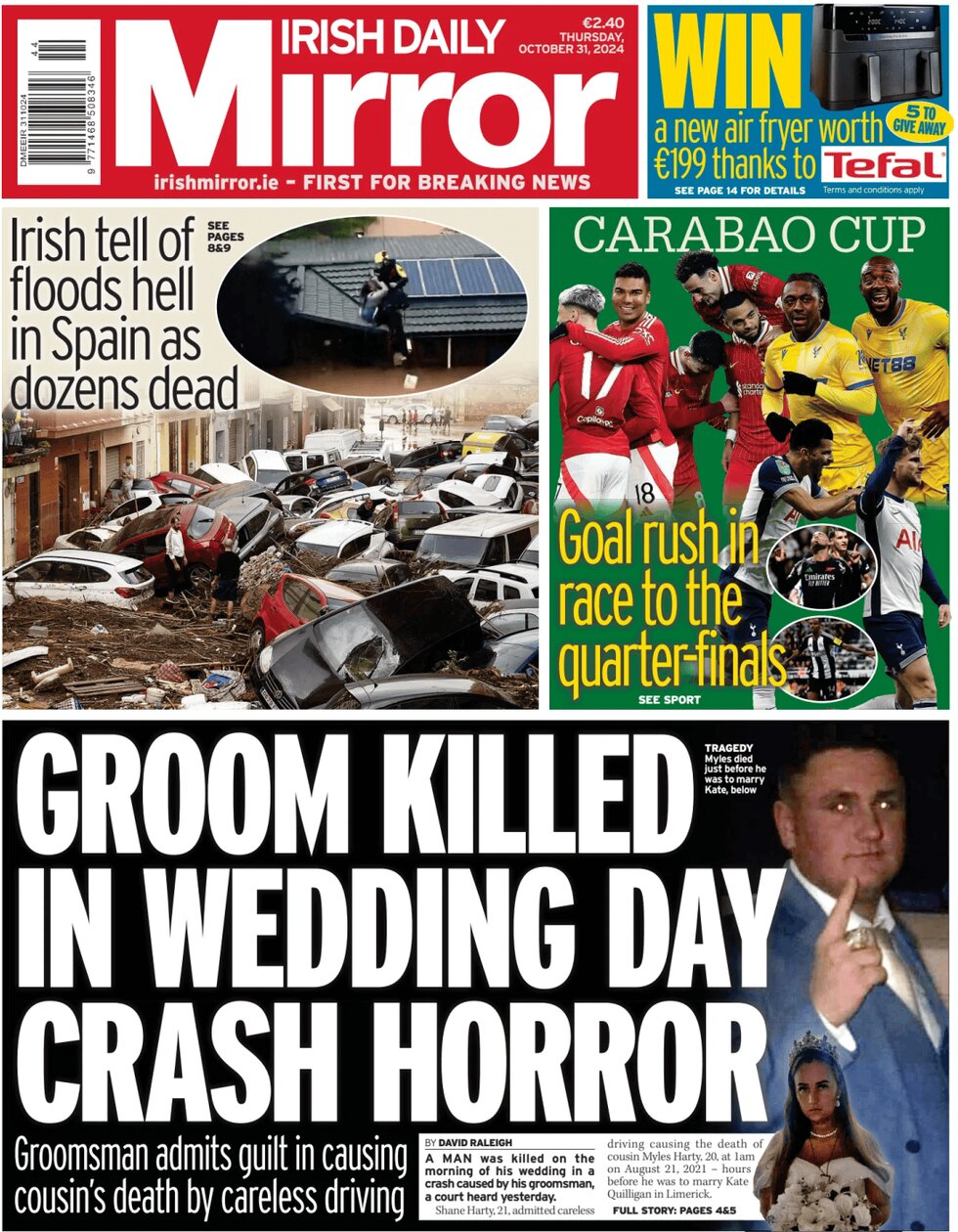 Irish Daily Mirror - Front Page - 10/31/2024