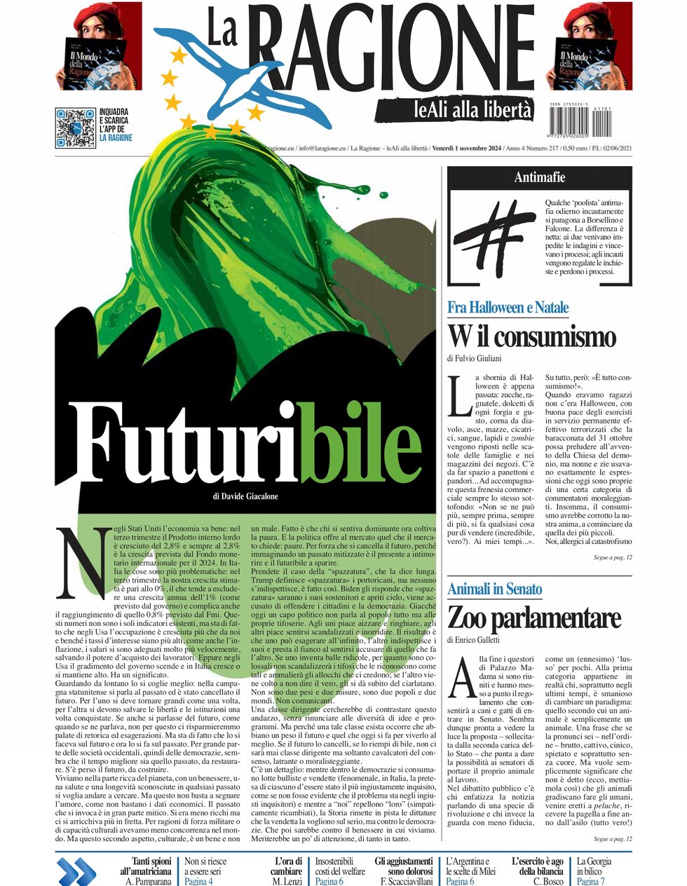 La Ragione - Front Page - 11/01/2024