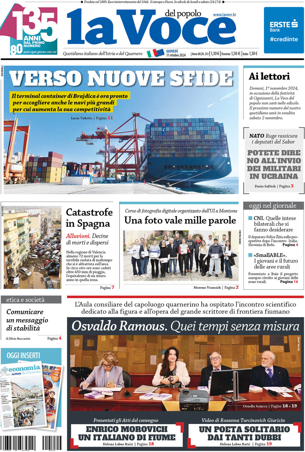 La Voce del popolo - Front Page - 10/31/2024