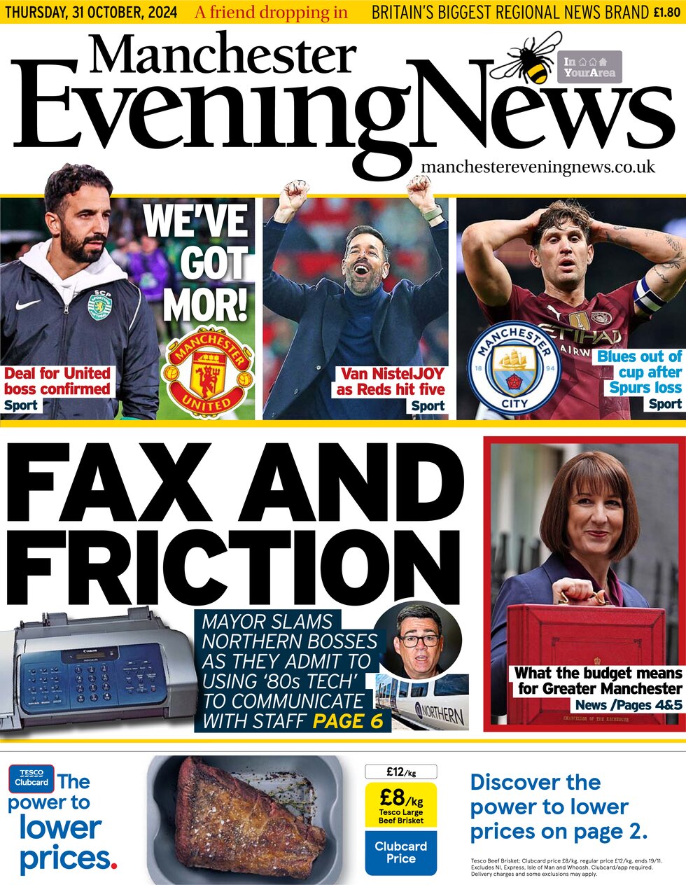 Manchester Evening News - Front Page - 10/31/2024