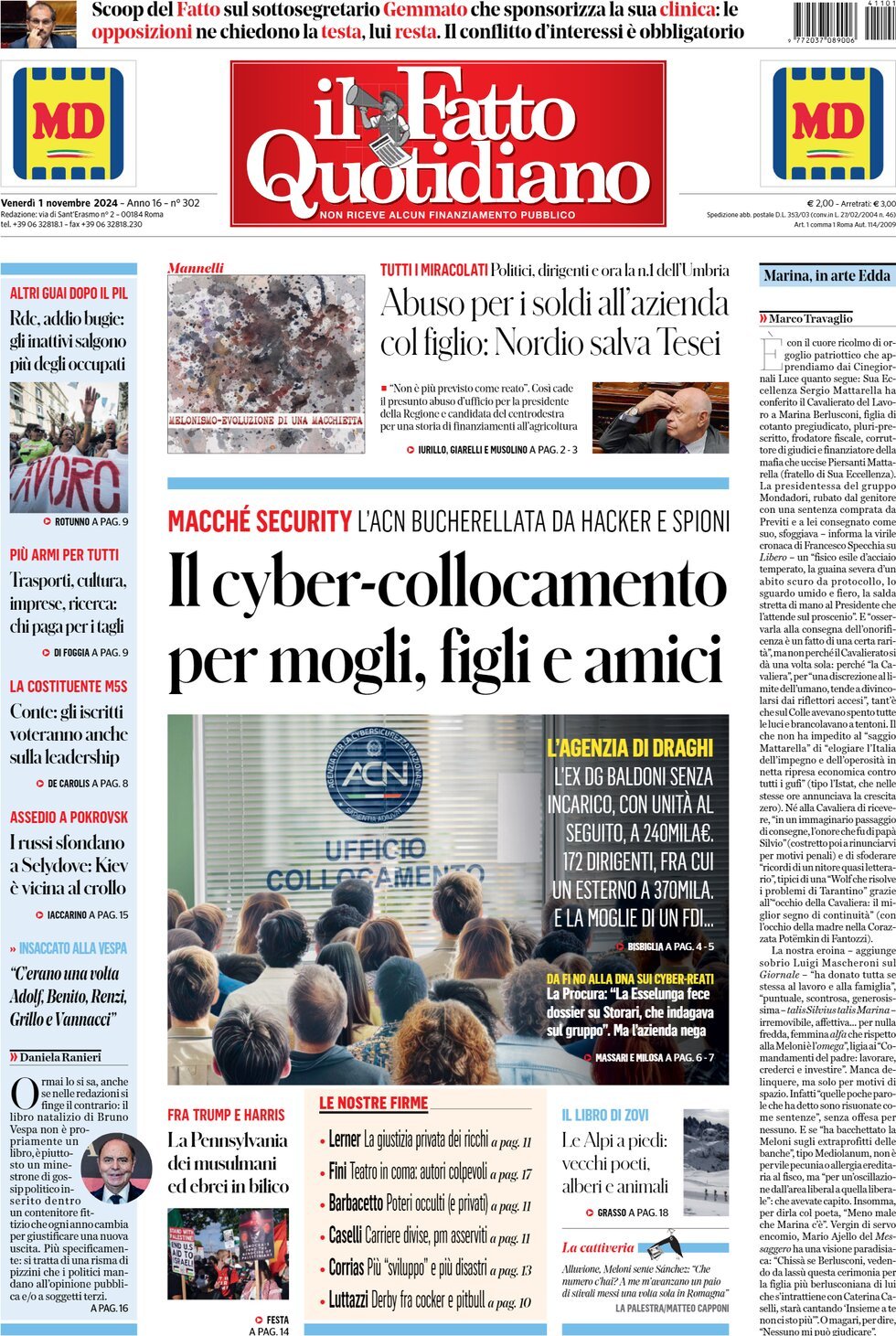 Il Fatto Quotidiano - Front Page - 11/01/2024