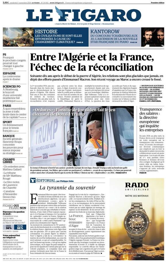 Le Figaro - Front Page - 11/01/2024