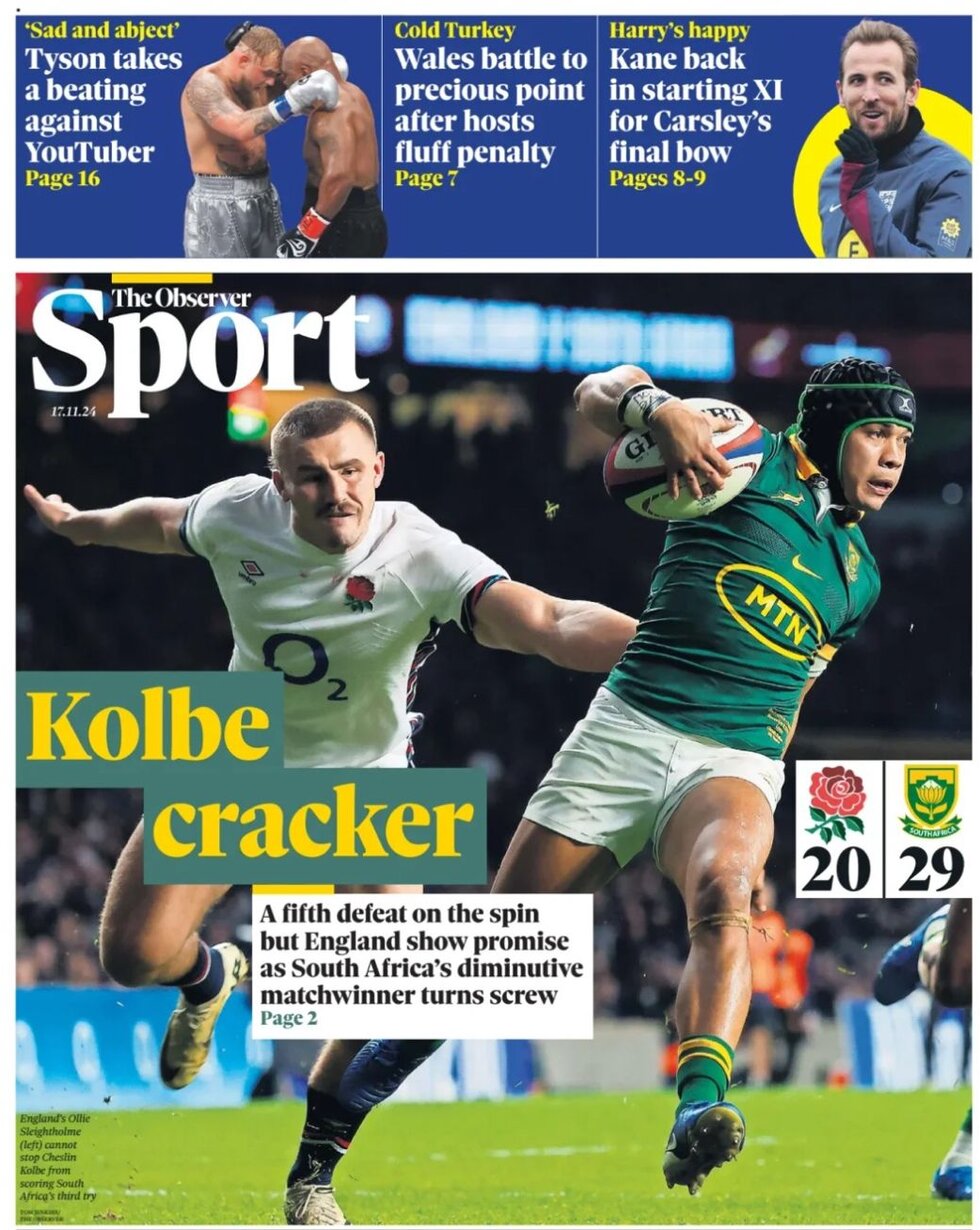 The Observer Sport - Cover - 11/17/2024