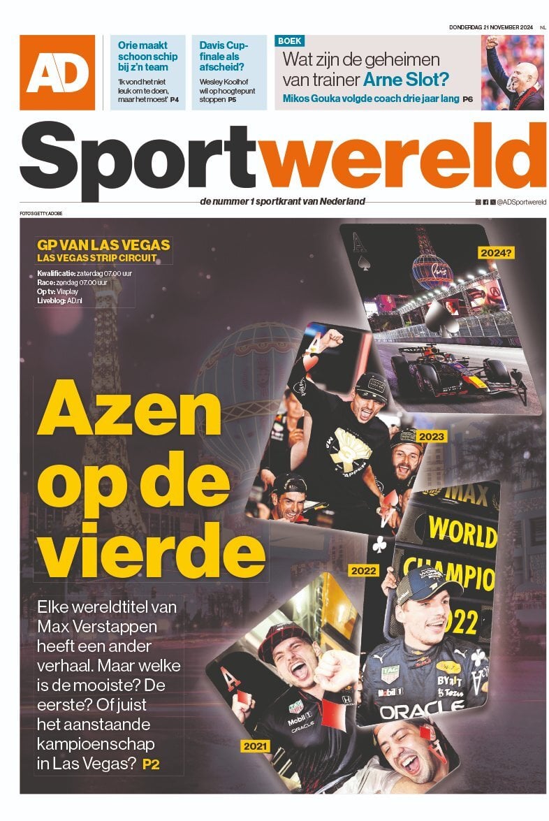 AD Sportwereld - Front Page - 11/21/2024