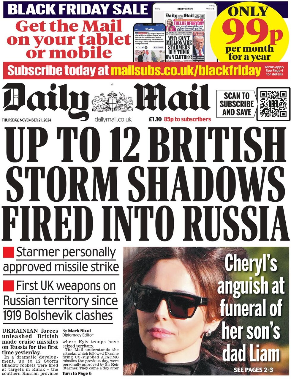 Daily Mail - Front Page - 11/21/2024