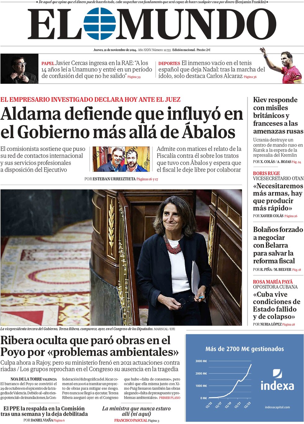 El Mundo - Front Page - 11/21/2024