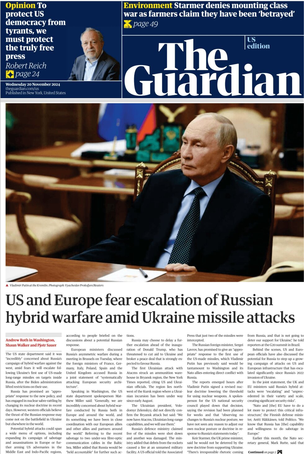 The Guardian US - Cover - 11/20/2024