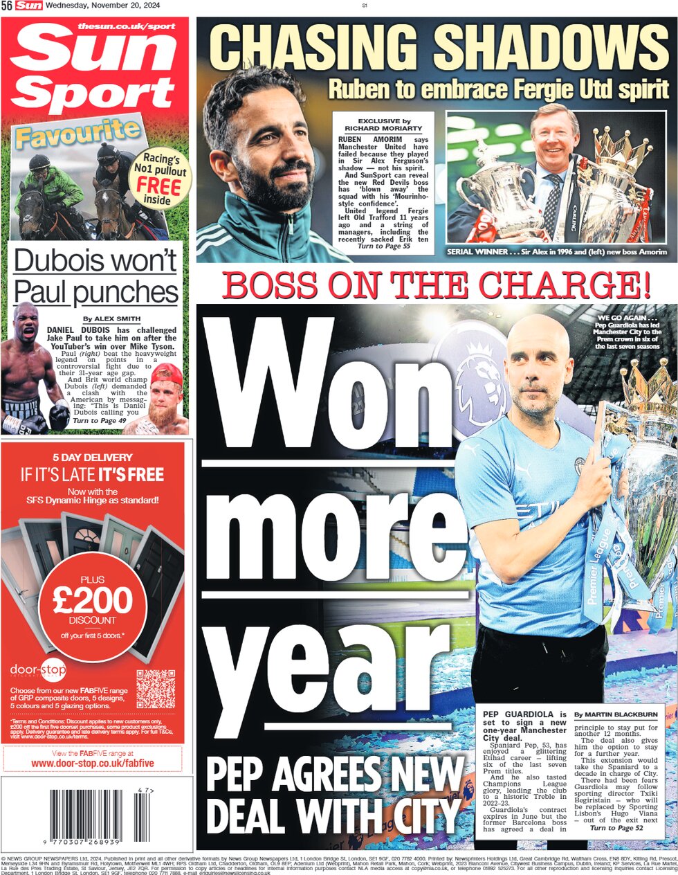 Sun Sport - Front Page - 11/20/2024