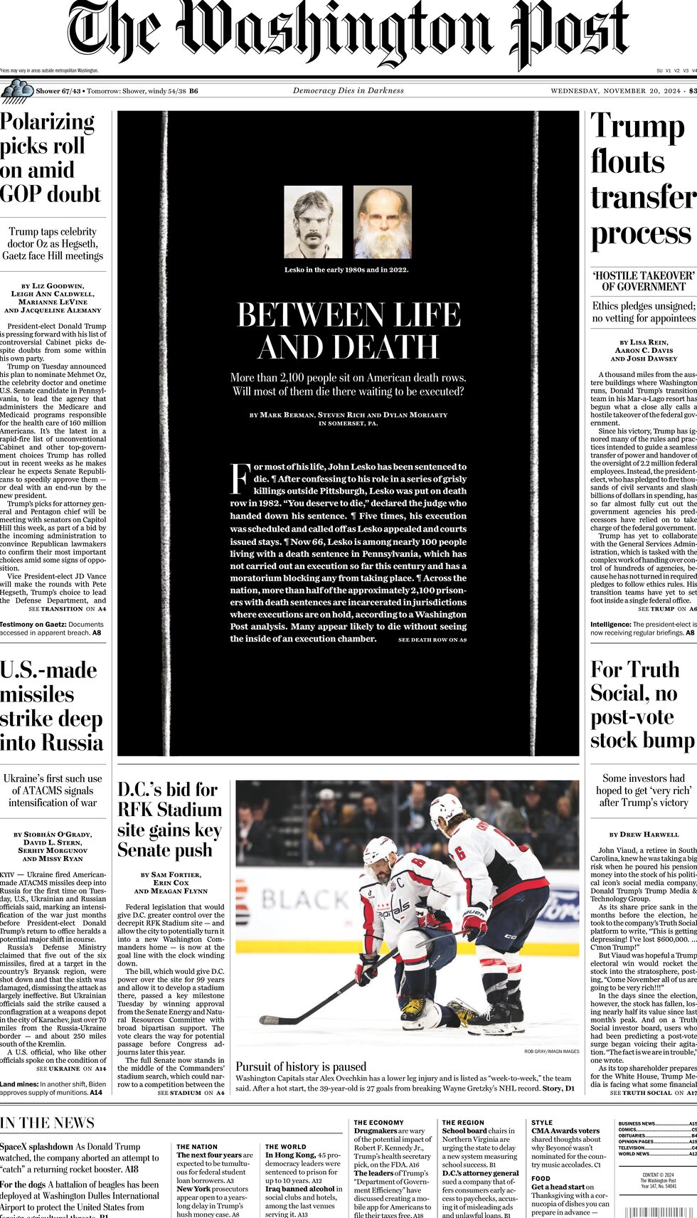 The Washington Post - Cover - 11/20/2024