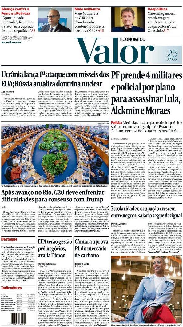 Valor Econômico - Front Page - 11/20/2024