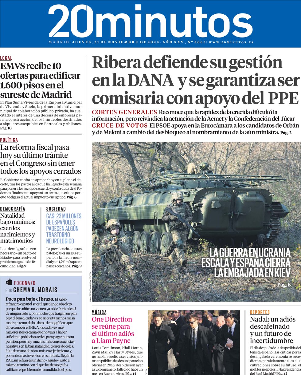 20 minutos (Madrid) - Front Page - 11/21/2024