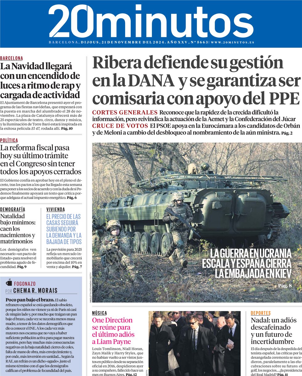 20 minutos (Barcelona) - Front Page - 11/21/2024