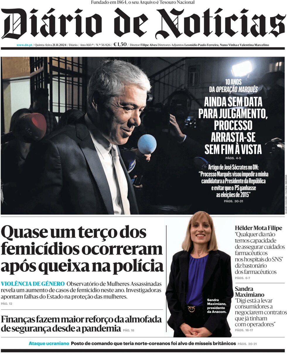 Diário de Notícias - Front Page - 11/21/2024