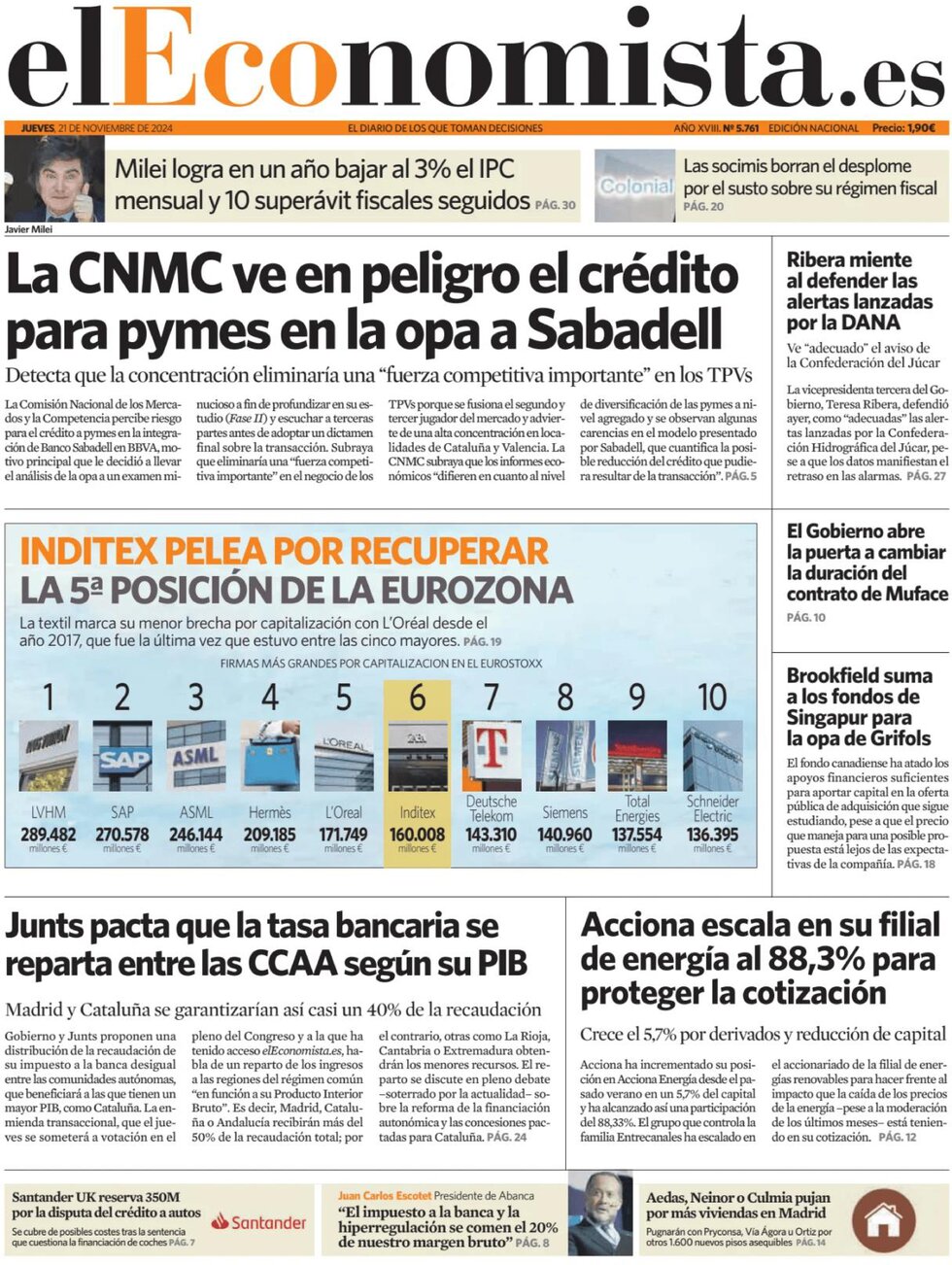 El Economista - Front Page - 11/21/2024