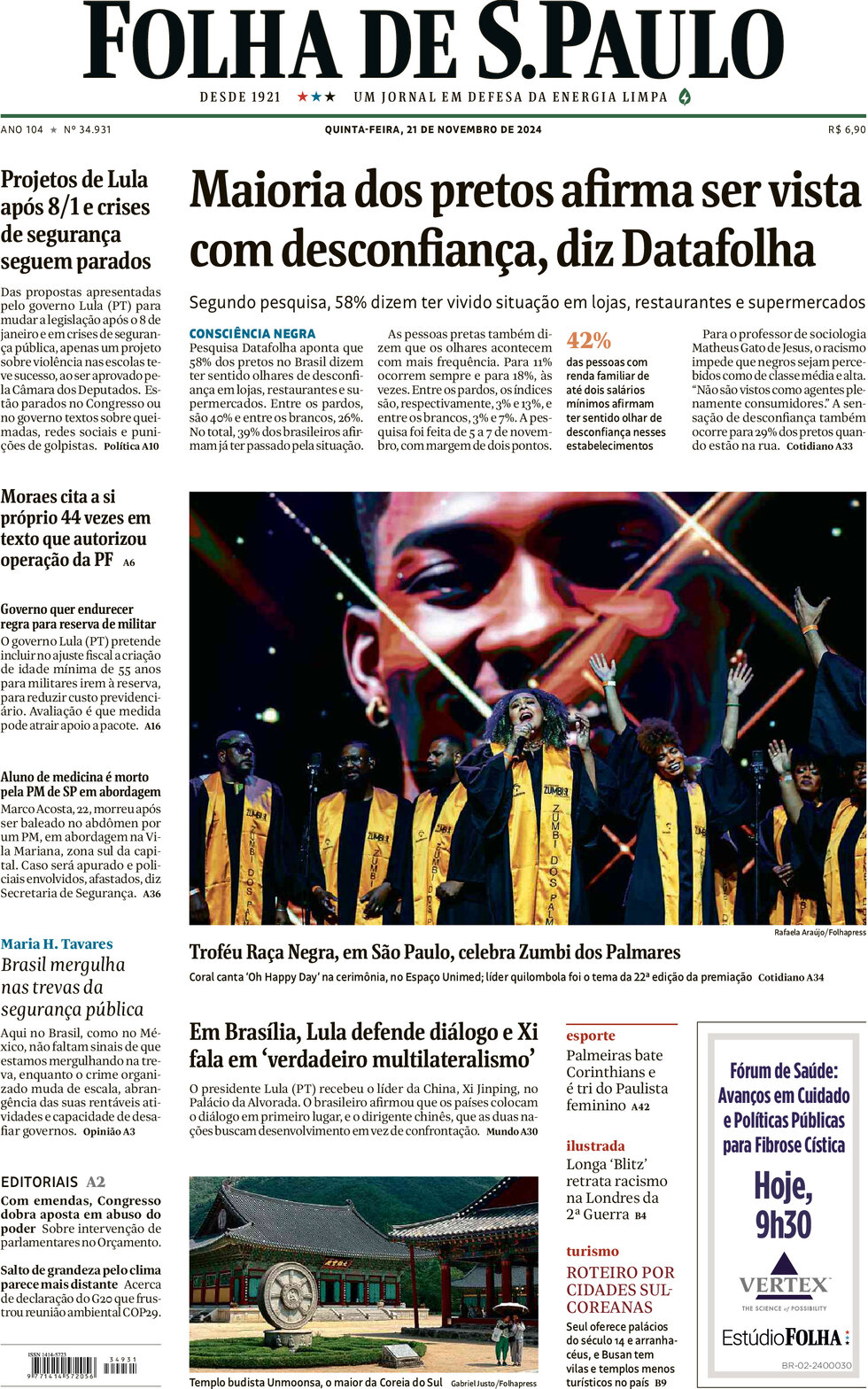 Folha de S.Paulo - Front Page - 11/21/2024