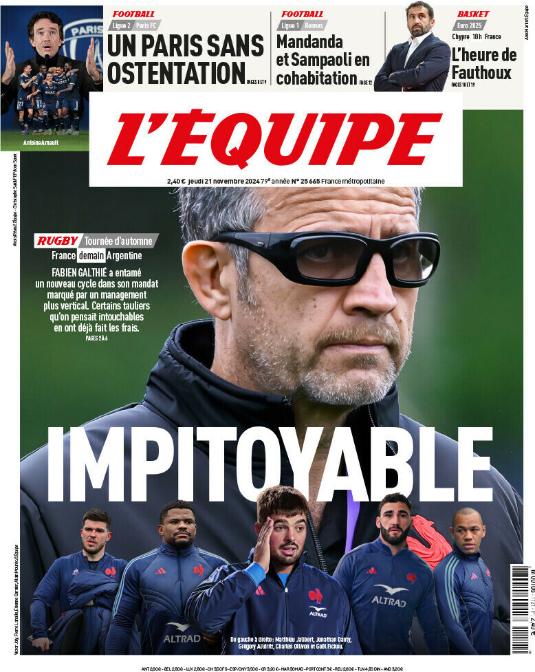 L'Equipe - Front Page - 11/21/2024