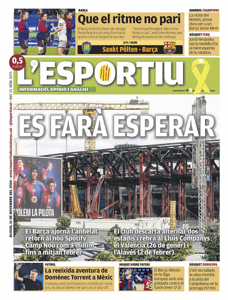 L'Esportiu - Front Page - 11/21/2024