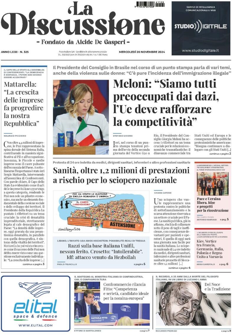 La Discussione - Front Page - 11/21/2024