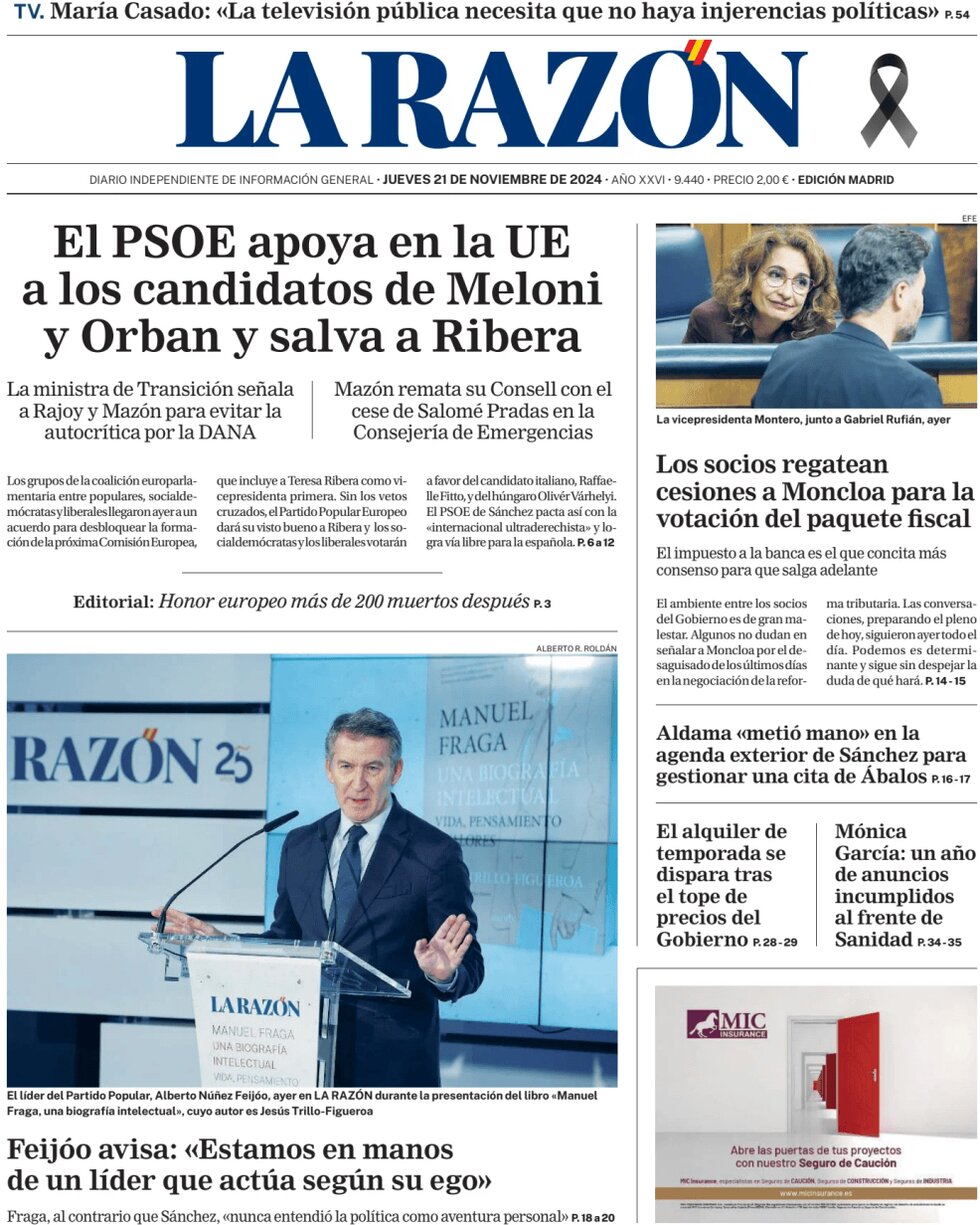 La Razón - Front Page - 11/21/2024