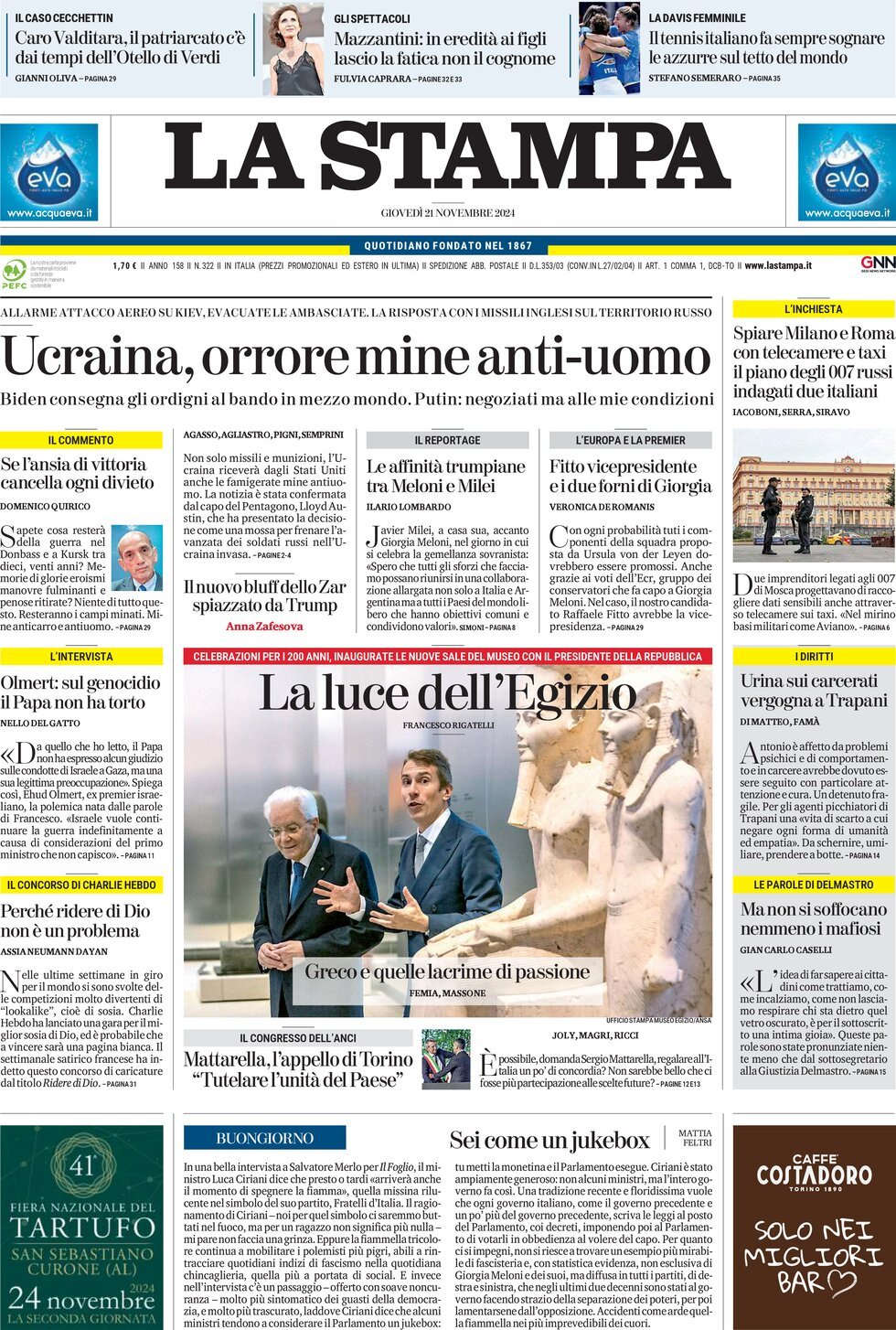 La Stampa - Front Page - 11/21/2024