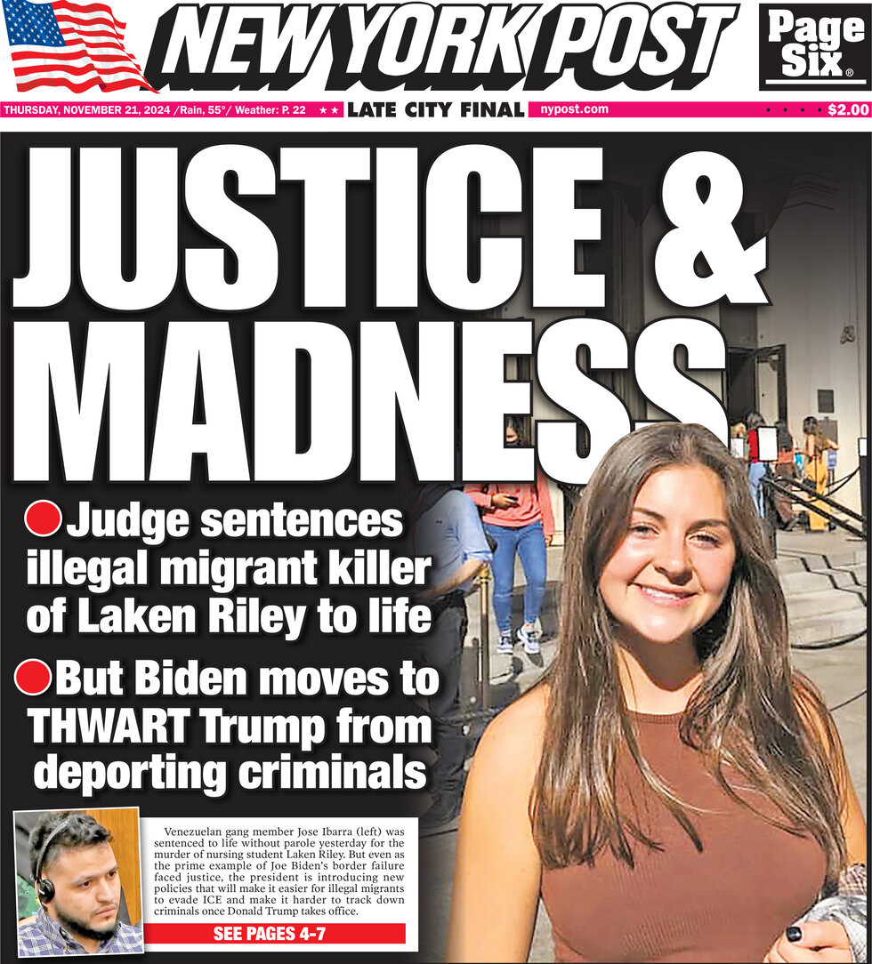 New York Post - Cover - 11/21/2024