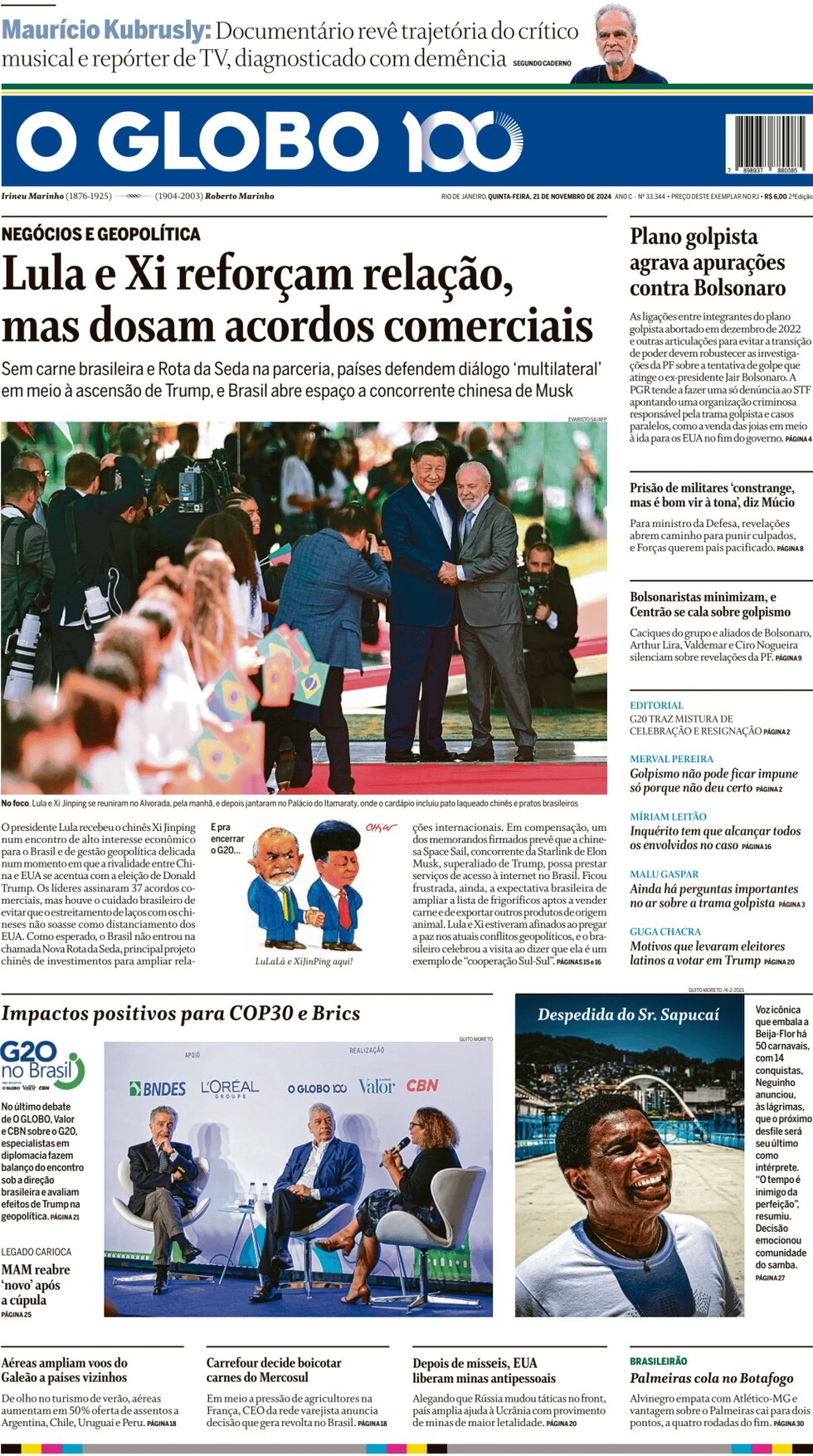 O Globo - Front Page - 11/21/2024