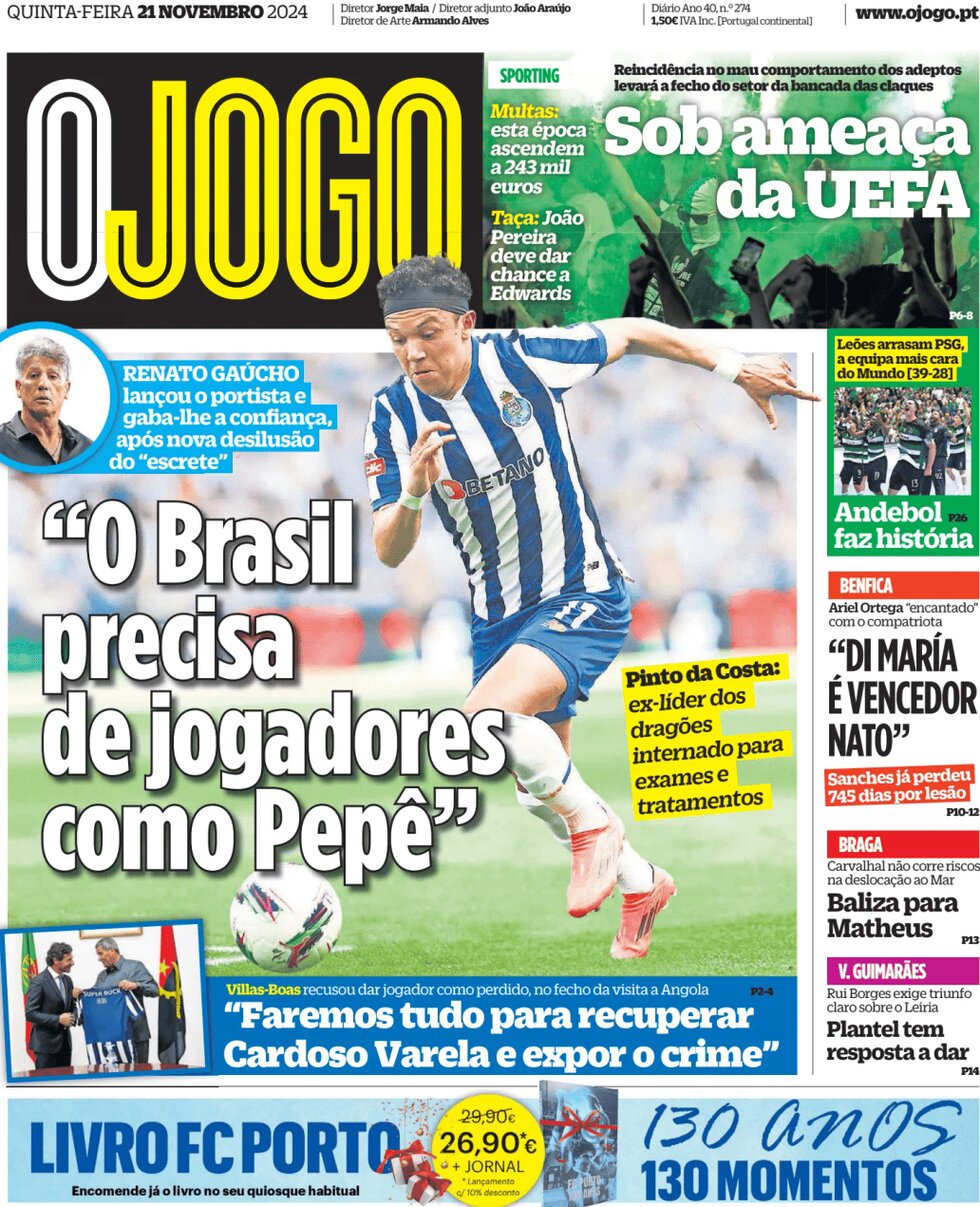 O Jogo - Front Page - 11/21/2024