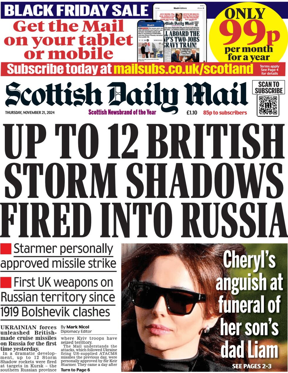 Scottish Daily Mail - Front Page - 11/21/2024