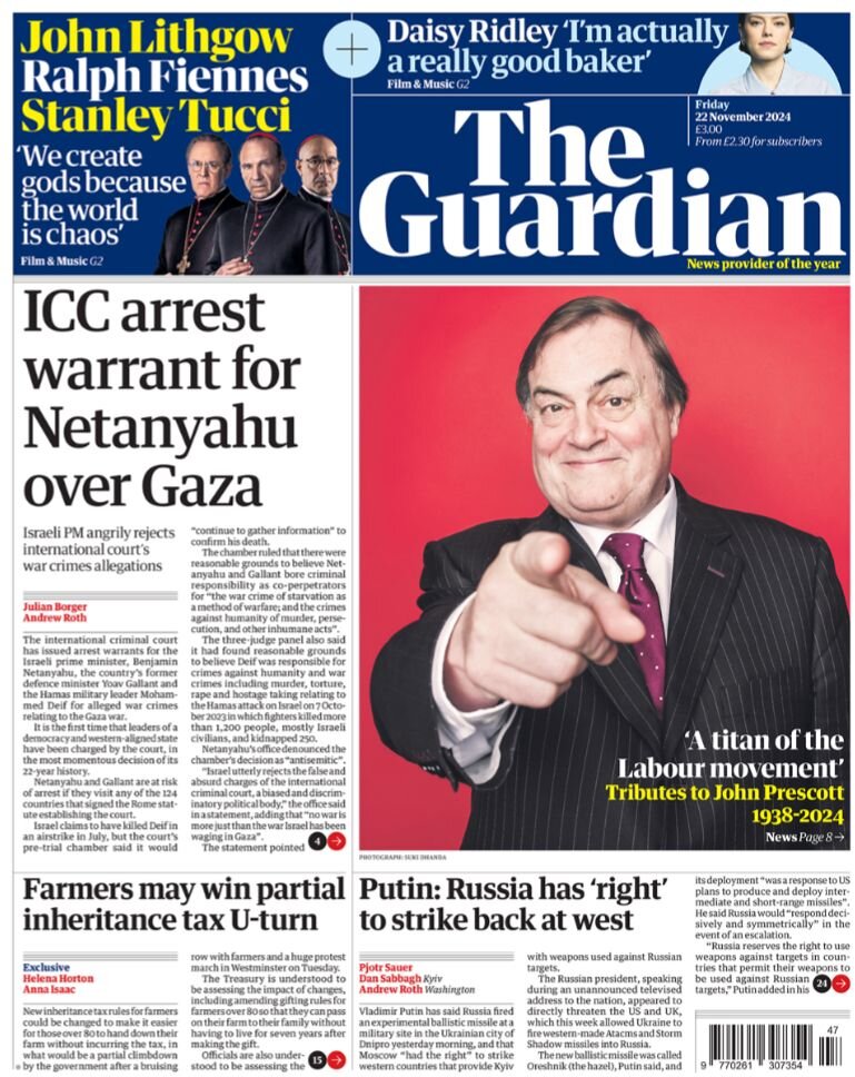 The Guardian - Front Page - 11/22/2024