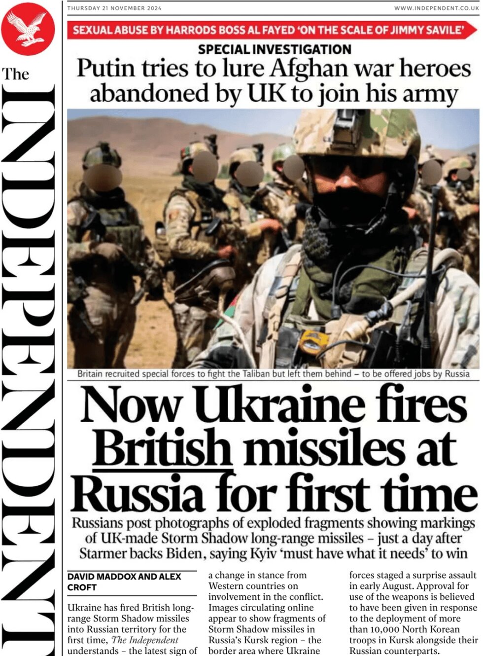 The Independent - Front Page - 11/21/2024