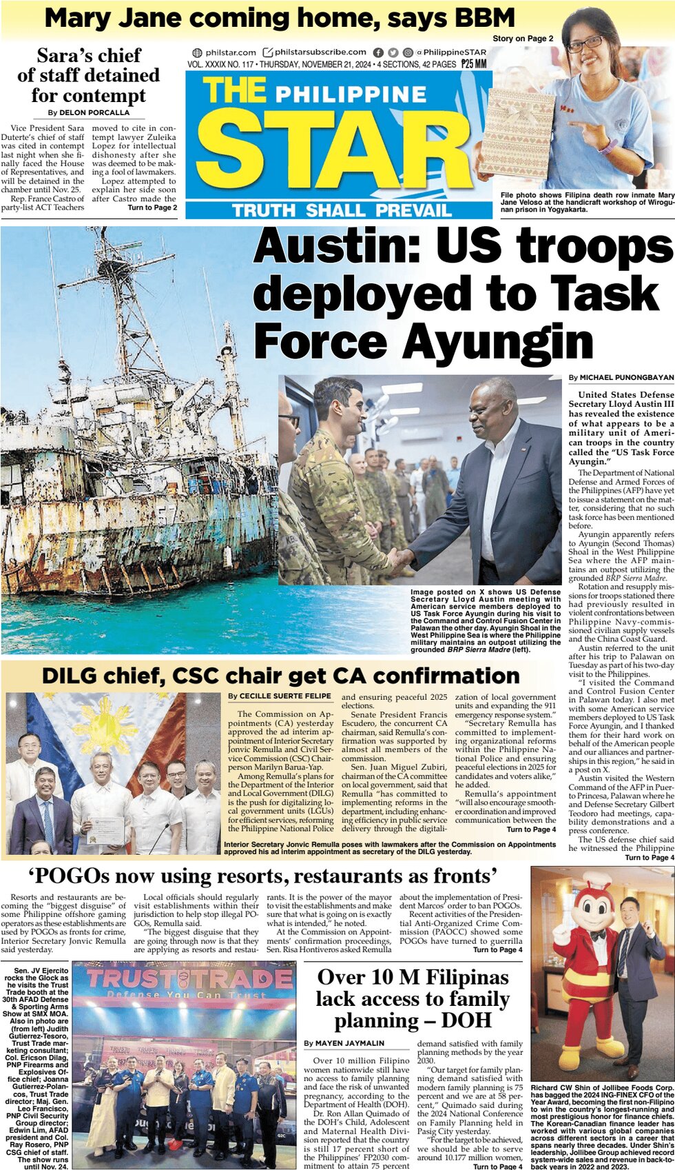 The Philippine Star - Front Page - 11/21/2024