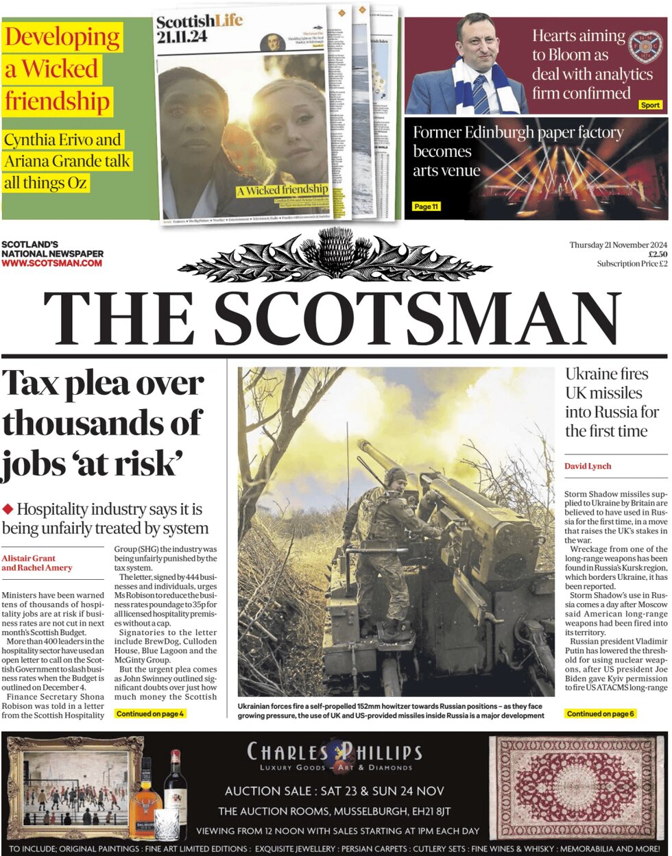 The Scotsman - Front Page - 11/21/2024