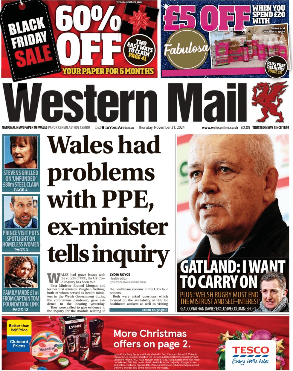 Western Mail (Wales) - Front Page - 11/21/2024