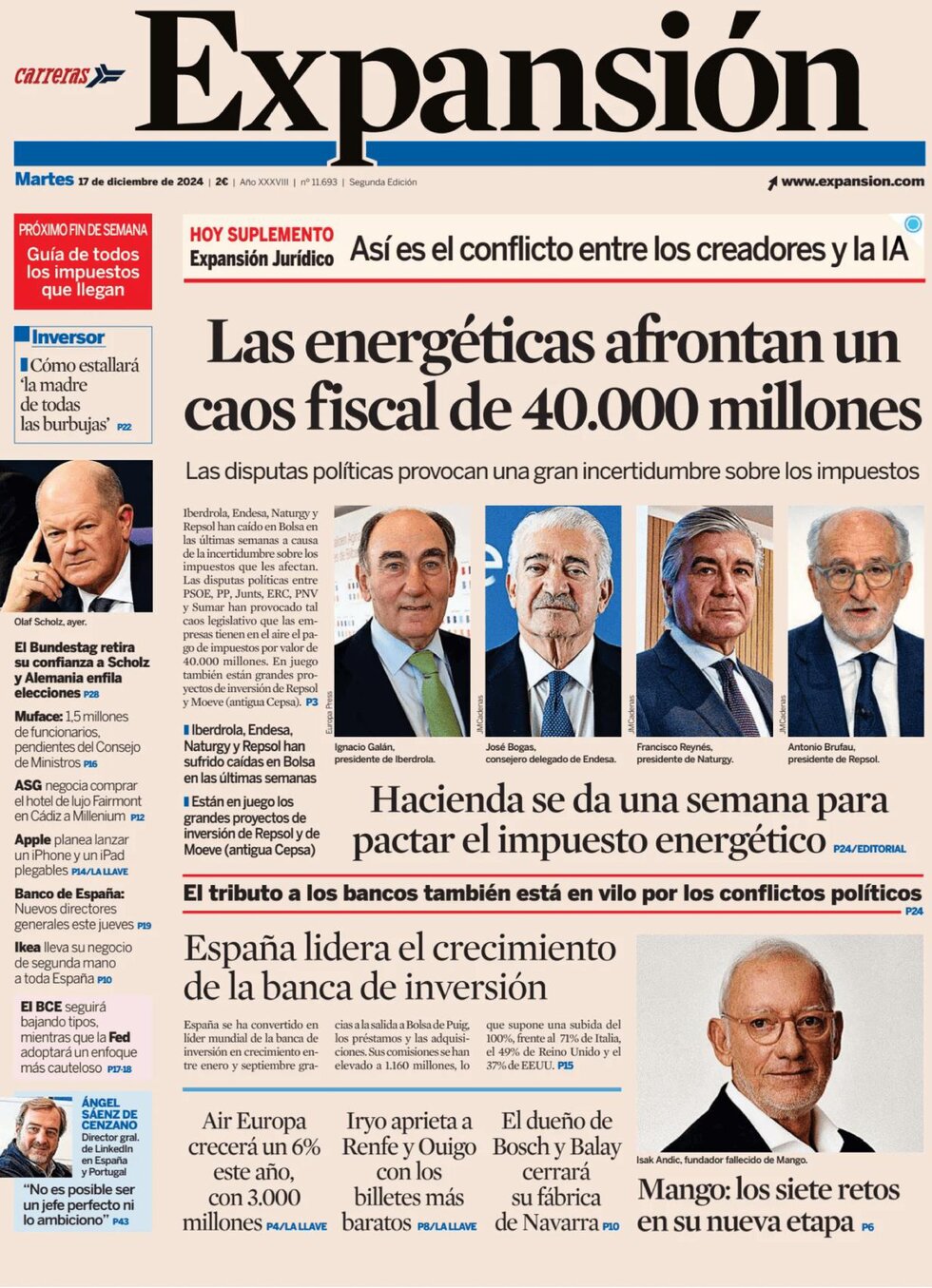 Expansión - Front Page - 12/17/2024