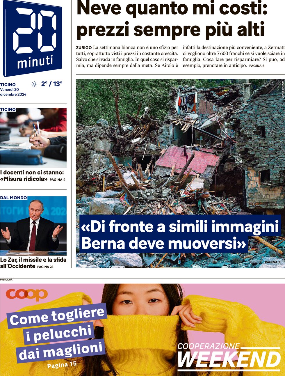 20 Minuti - Front Page - 12/20/2024