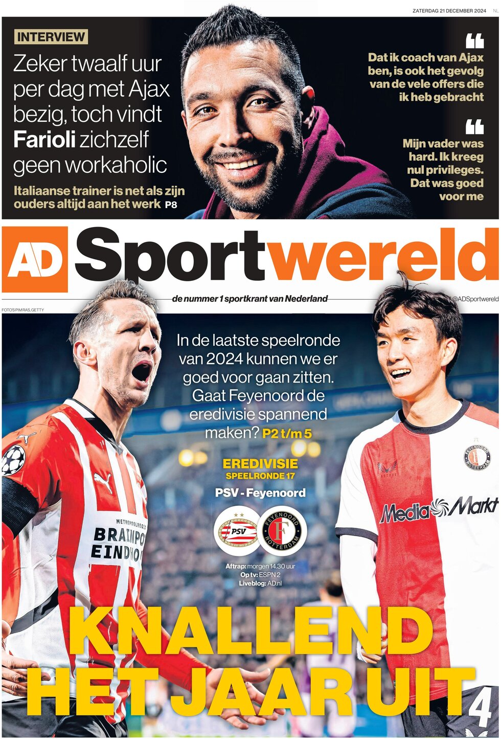 AD Sportwereld - Front Page - 12/21/2024