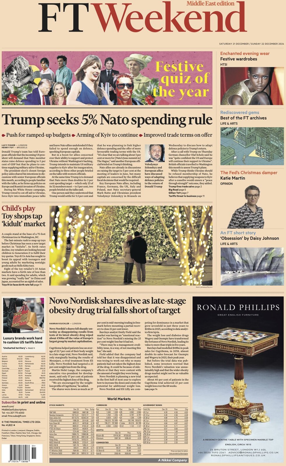 Financial Times - Front Page - 12/22/2024