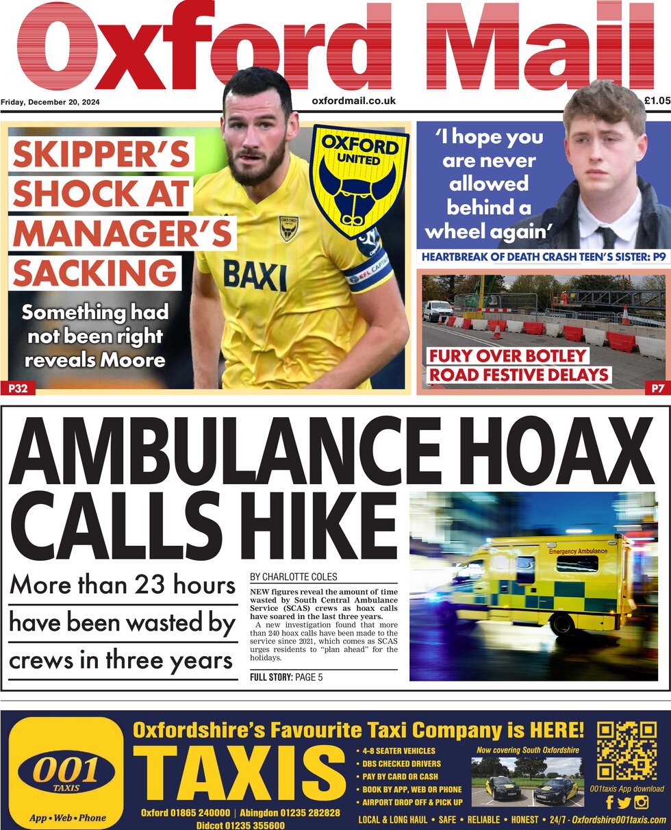 Oxford Mail - Front Page - 12/20/2024